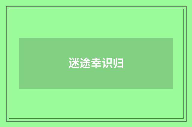 迷途幸识归