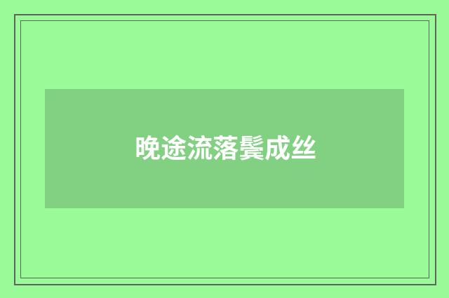 晚途流落鬓成丝
