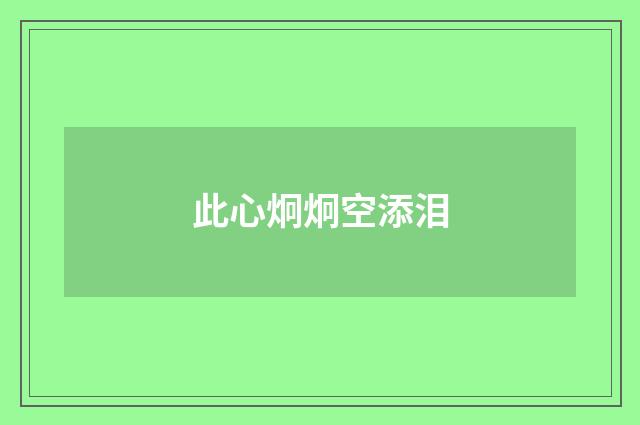 此心炯炯空添泪