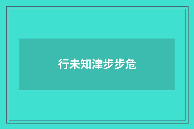 行未知津步步危
