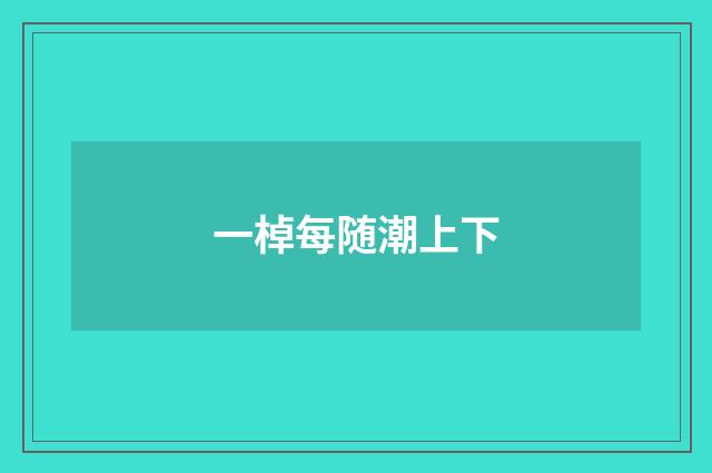 一棹每随潮上下