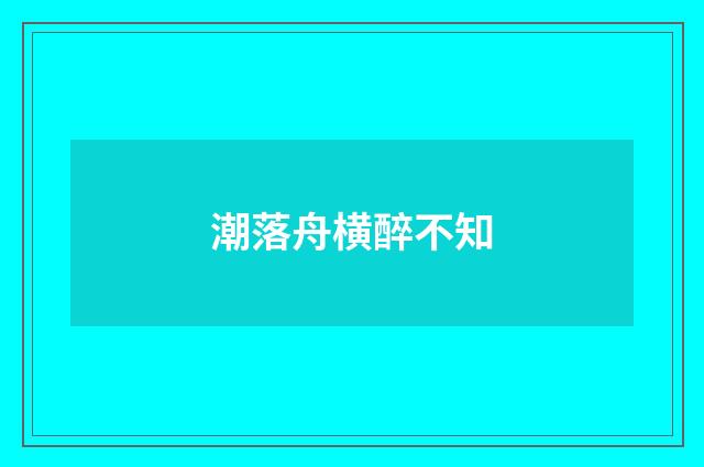 潮落舟横醉不知