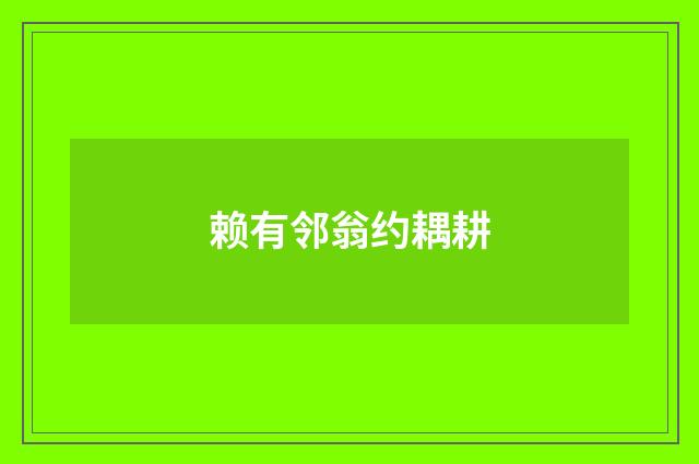 赖有邻翁约耦耕