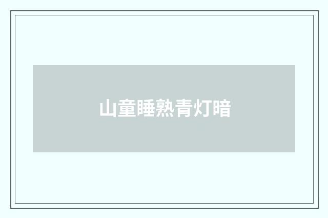 山童睡熟青灯暗