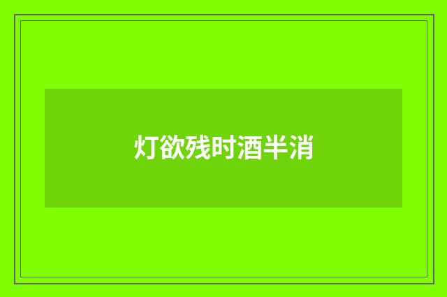 灯欲残时酒半消