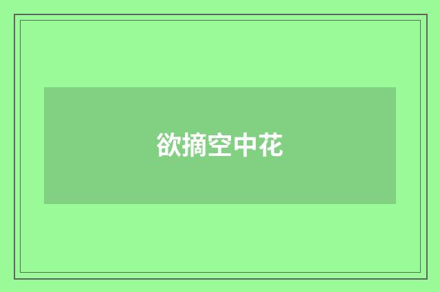 欲摘空中花