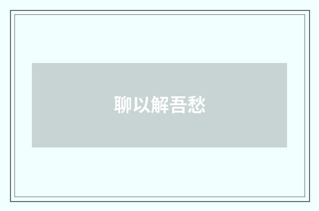 聊以解吾愁