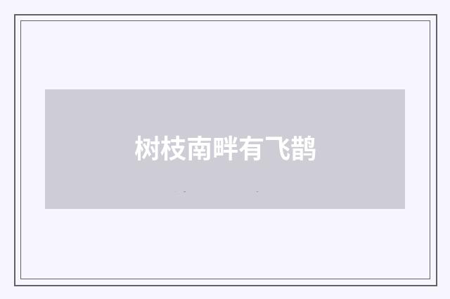 树枝南畔有飞鹊