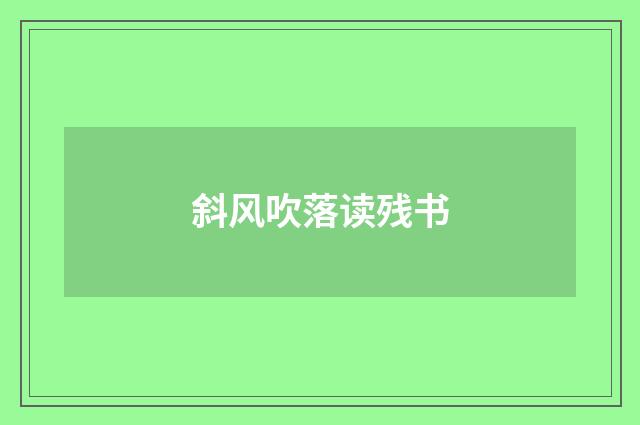 斜风吹落读残书