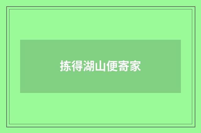 拣得湖山便寄家