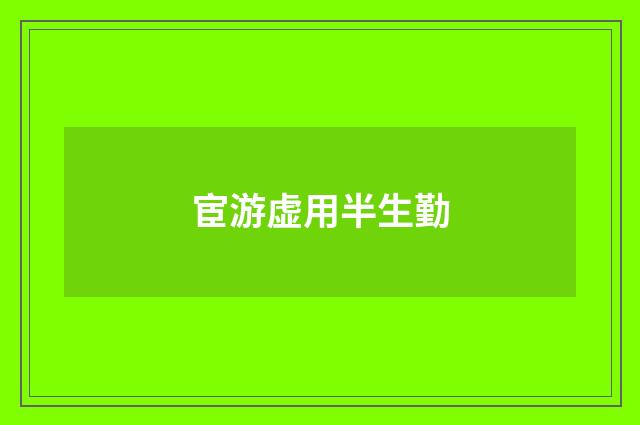 宦游虚用半生勤