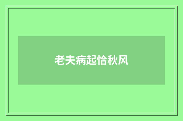 老夫病起恰秋风