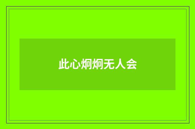 此心炯炯无人会