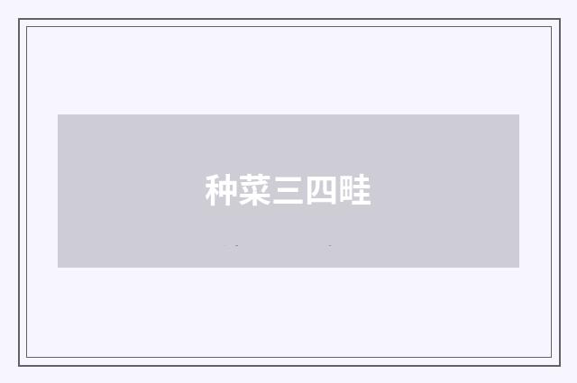 种菜三四畦