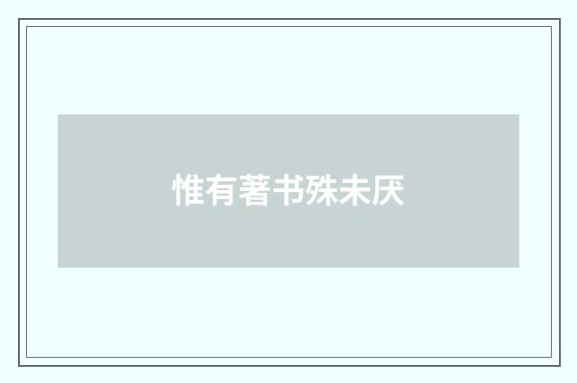 惟有著书殊未厌
