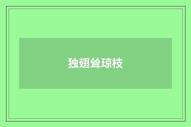 独翅耸琼枝
