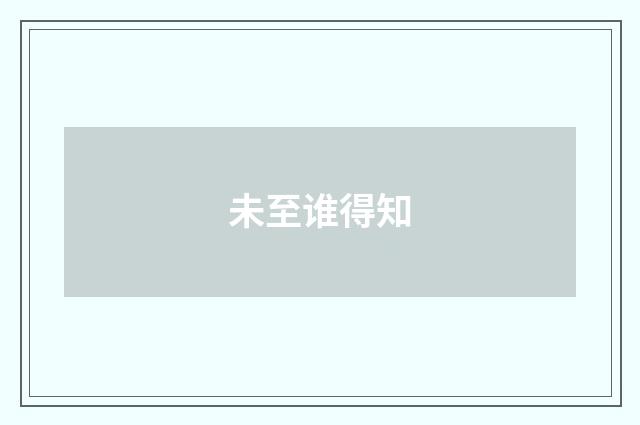 未至谁得知