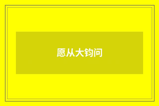 愿从大钧问