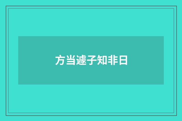 方当遽子知非日