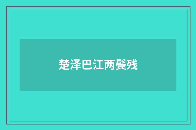 楚泽巴江两鬓残