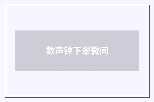 数声钟下翠微间