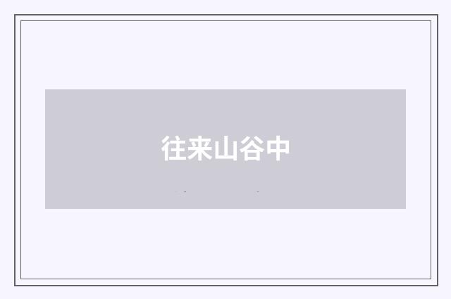 往来山谷中