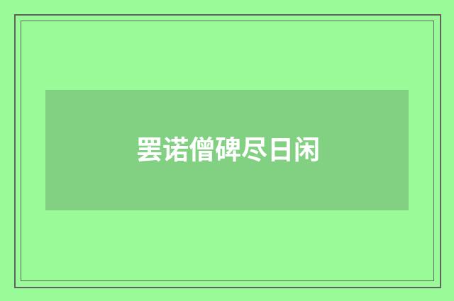 罢诺僧碑尽日闲