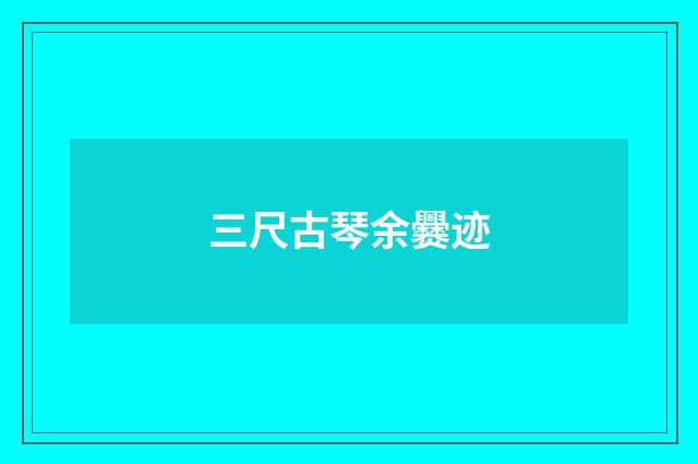 三尺古琴余爨迹