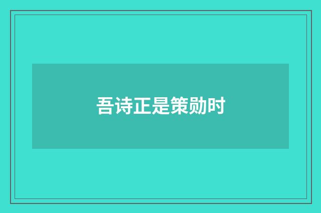 吾诗正是策勋时