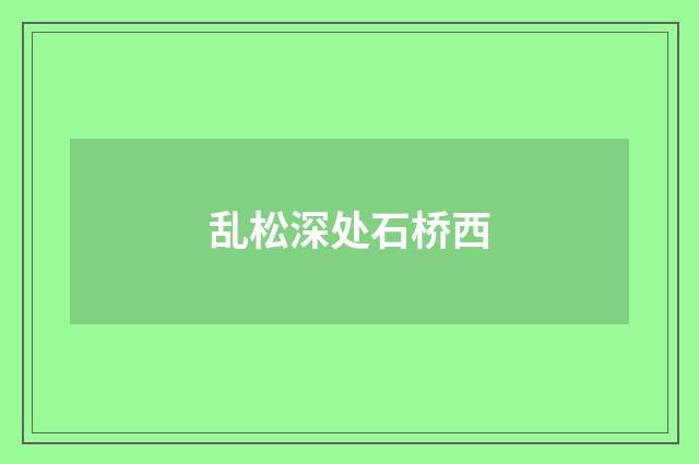 乱松深处石桥西
