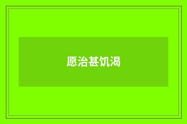 愿治甚饥渴