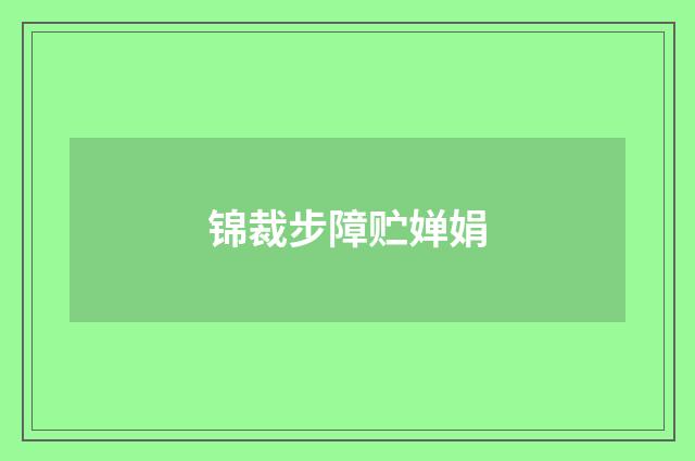 锦裁步障贮婵娟
