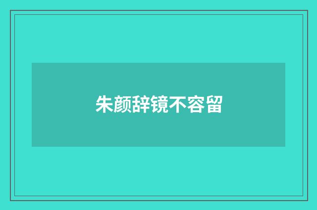 朱颜辞镜不容留