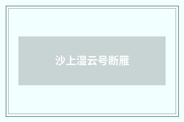 沙上湿云号断雁