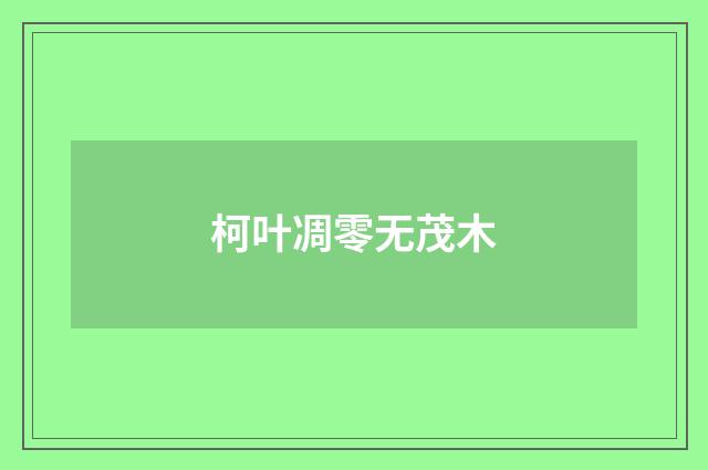 柯叶凋零无茂木