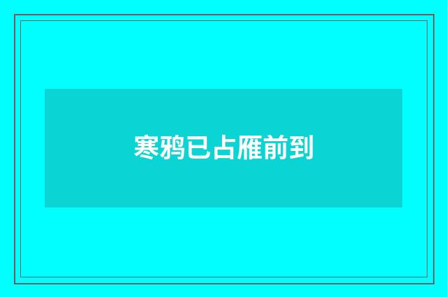 寒鸦已占雁前到