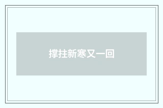 撑拄新寒又一回