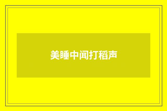 美睡中闻打稻声
