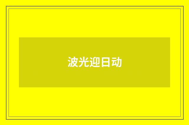 波光迎日动