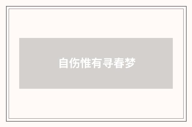 自伤惟有寻春梦