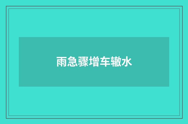 雨急骤增车辙水