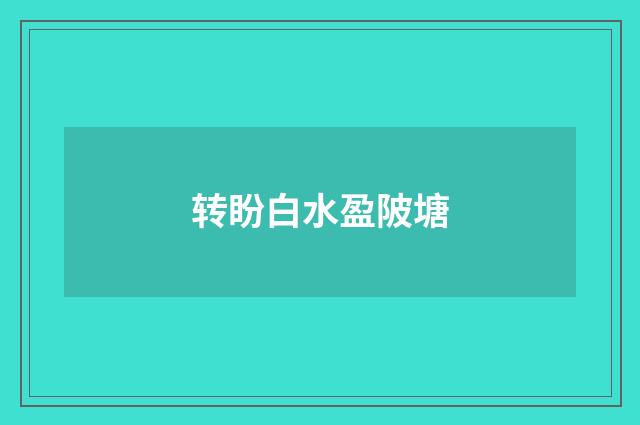 转盼白水盈陂塘