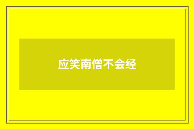 应笑南僧不会经