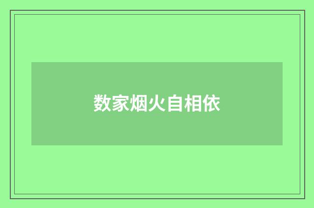 数家烟火自相依