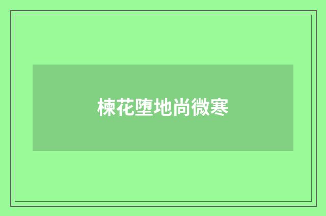 楝花堕地尚微寒
