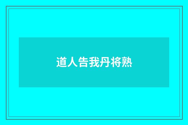 道人告我丹将熟