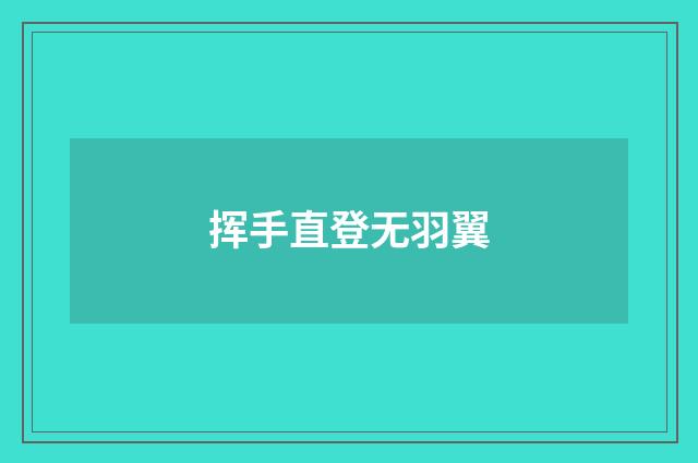 挥手直登无羽翼