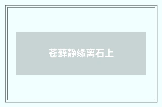 苍藓静缘离石上