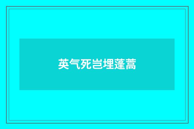 英气死岂埋蓬蒿