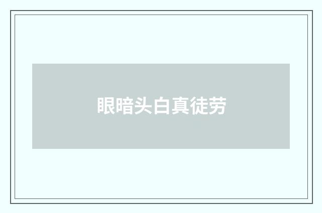 眼暗头白真徒劳